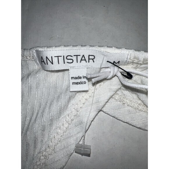Antistar Ladies Size Medium White Ribbed Soft Crop Top Short Sleeve T Shirt NWT - Picture 6 of 8
